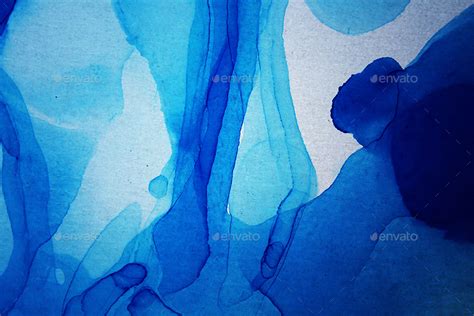 Blue Ink Painting Art Abstract Backgrounds By Djjeep Graphicriver