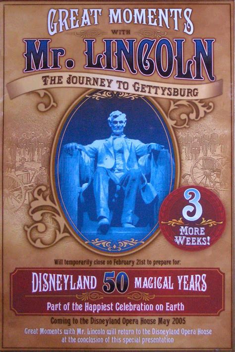 Great Moments With Mr Lincoln Poster Poster Circa 2005 Disneyland