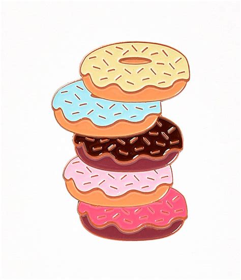 Vintage Style Multicolor Donut Stack Enamel Pin Doughnut Products