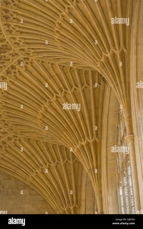 The Fan Vaulting In The Nave Ceiling Of Bath Abbey In Somerset Uk