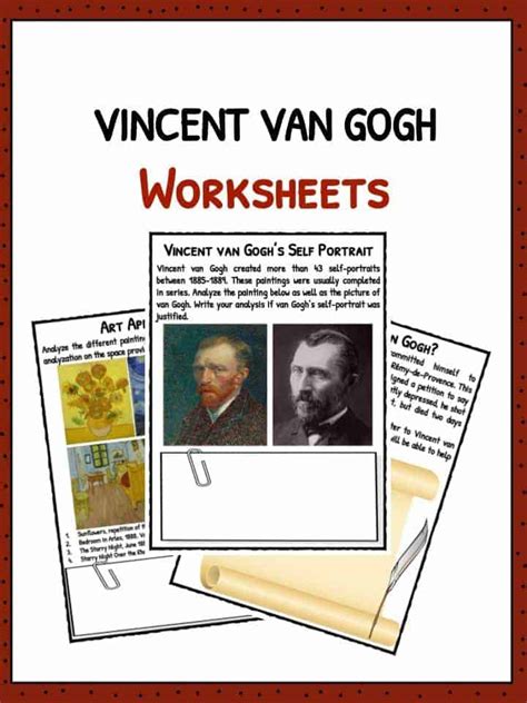 Vincent Van Gogh Facts Information And Worksheets For Kids