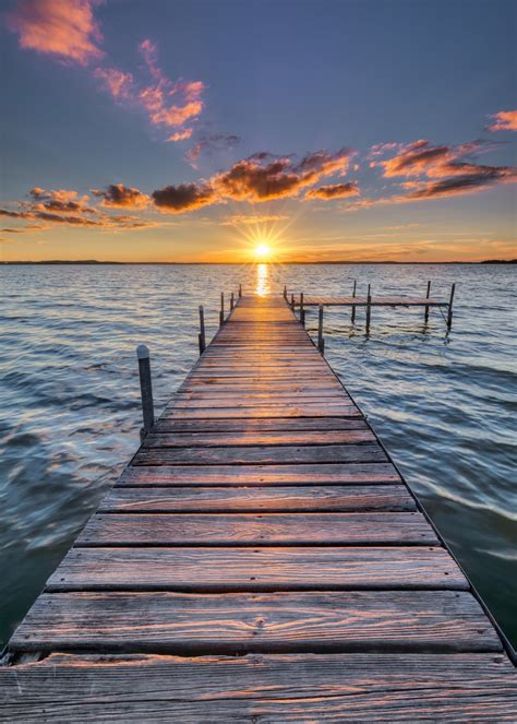Brown Wooden Dock On Sea During Sunset Photo Free Madison Image On