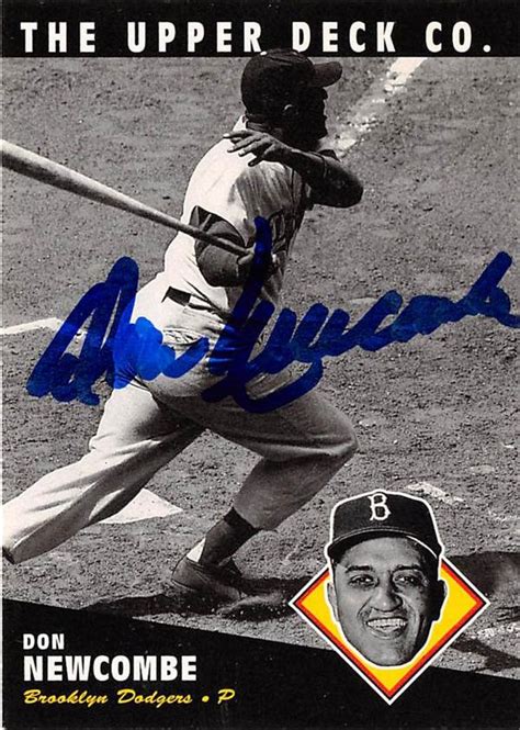 Don Newcombe Autographed Baseball Card Brooklyn Dodgers