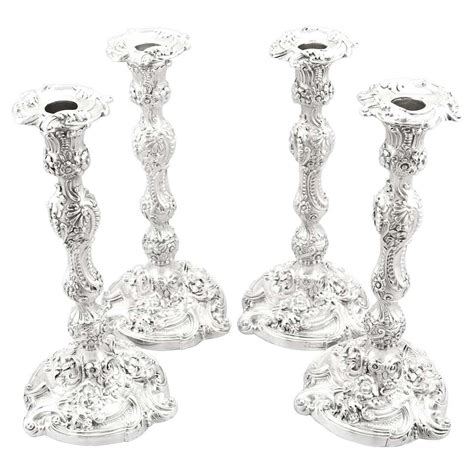Antique Edwardian English Sterling Silver Candlesticks For Sale At 1stdibs