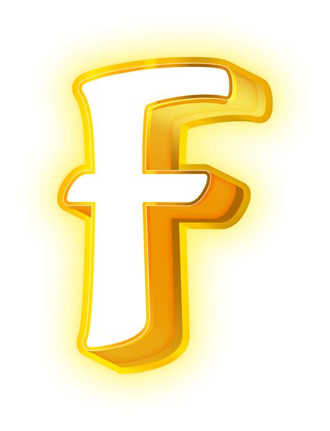 Gold Neon Letters F Logo 33553727 Png