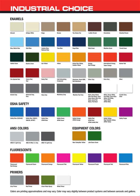 Plutonium Paint Color Chart Rustoleum Spray Paint Color Chart Free