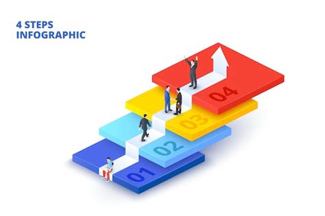 Vector Isometric Stairs Concept Design Template Place