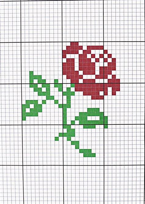 French Rose Pattern Rose Cross Stitch Pattern Cross Stitch Rose