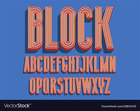 Block Bold Font Royalty Free Vector Image Vectorstock