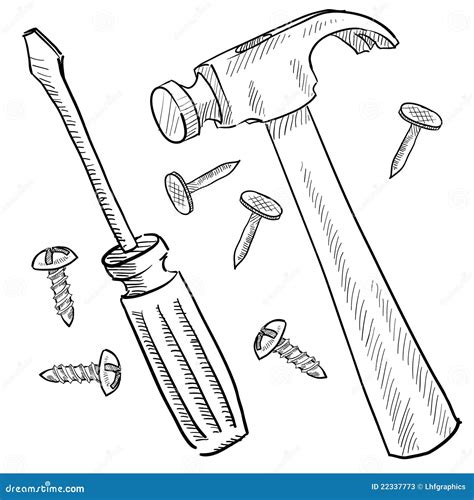 Construction Tools Sketch Stock Vector Illustration Of Sketch 22337773