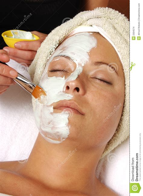 Spa Facial Mask Application Stock Images Image 2304574