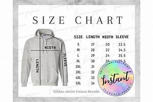 Gildan 18500 Hoodie Size Chart Unisex Hooded Sweatshirt 998690