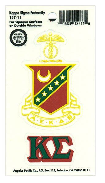 Kappa Sigma Crest Shield Decal Sale 495 Greek Gear®