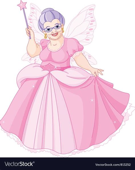 Smiling Fairy Godmother Holding Magic Wand Download A Free Preview Or High Quality Adobe