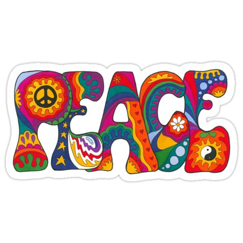 Psychedelic Peace Stickers By Kellie Espie Redbubble