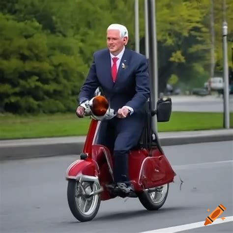 Mike Pence Riding A Moped