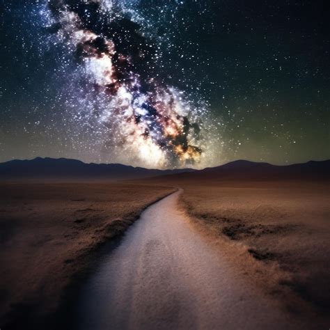 Premium Photo A Road Leading To The Milky Way
