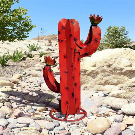 Outdoor Metal Cactus Sculptures Variety Of Metal Cactus Yard Art For