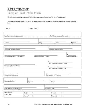 New Client Form Template PDF Template