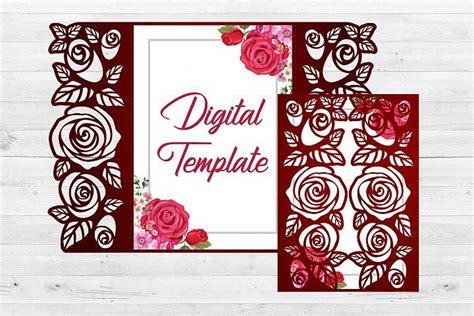 Check spelling or type a new query. Roses wedding invitation template, Svg files for cricut (517504) | Card and Invites | Design ...