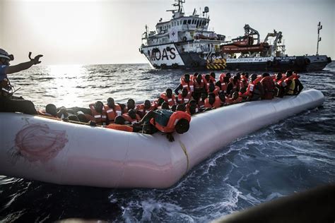 Migrants Are Rescued By A Migrant Offshore Aid Station Team
