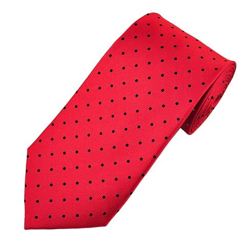 Red And Black Polka Dot Silk Tie From Ties Planet Uk