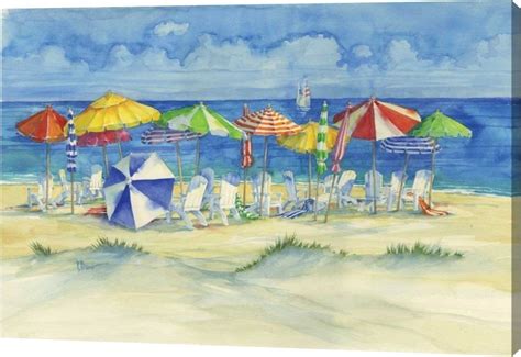 Watercolor Beach By Paul Brent 9x14 Gallery Wrapped