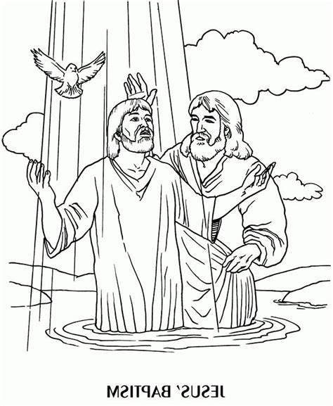 Jesus arrives on palm sunday. Jesus Baptism Coloring Page | Jesus coloring pages, Bible ...