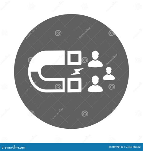 Attract Customers Magnet Icon Gray Vector Graphics Stock
