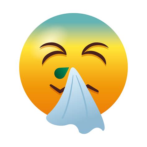 Emoji With Flu Blowing Nose 1842282 Vector Art At Vecteezy