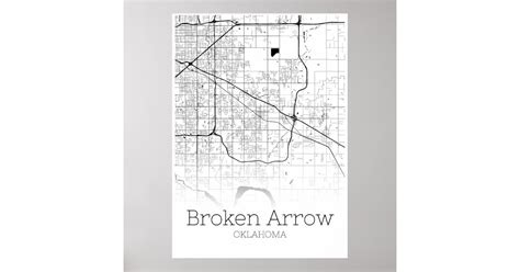Broken Arrow Map Oklahoma City Map Poster Zazzle