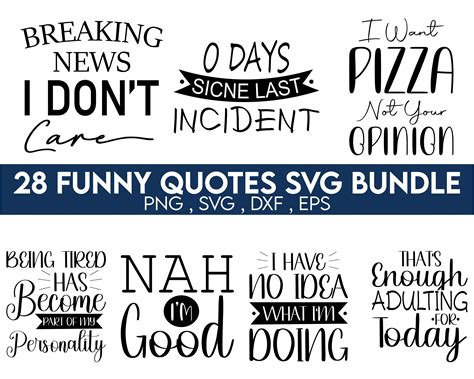 Funny Quotes Svg Funny Svg Bundle Funny Svgfunny Sayings Etsy