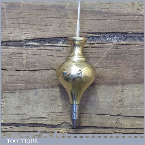 Vintage Steel Tipped Brass No 2 Plumb Bob Good Condition Tooltique