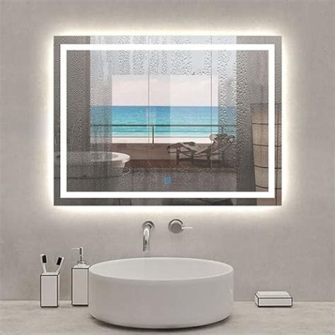 800x600 Illuminated Led Bathroom Mirror With Demister Pad Ip44 Rated Rectangular Backlit Wall