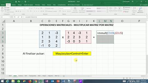 Tutorial Excel 2013 Multiplicación De Matrices Youtube