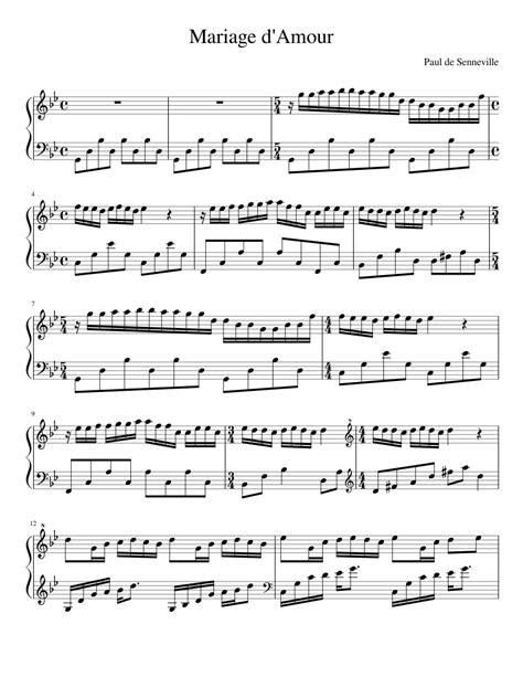Mariage Damour Sheet Music For Piano Download Free In Pdf Or Midi