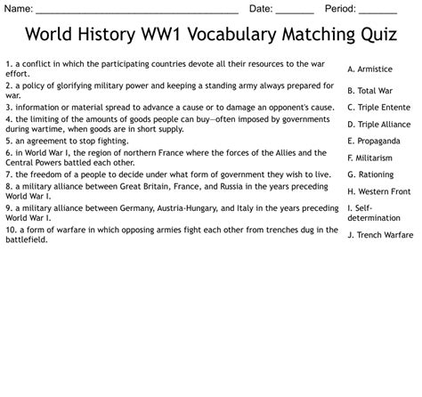 World War I Worksheet Worksheets For Kindergarten