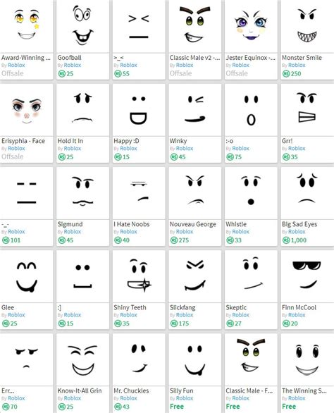 My Roblox Inventory Faces P1 By Stormfx93rblx On Deviantart