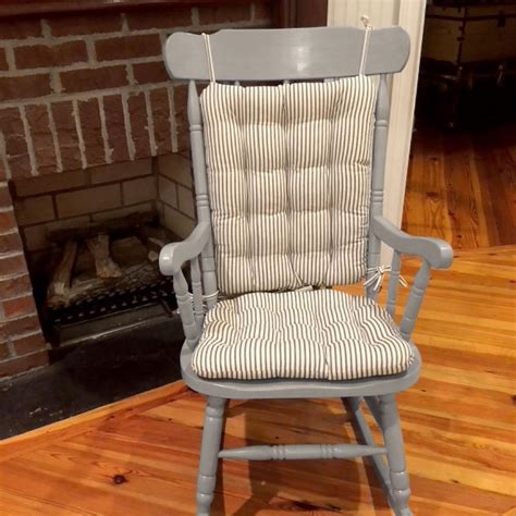 Ticking Stripe Black Rocking Chair Cushions Latex Foam Fill Barnett