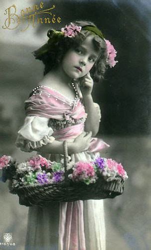 Vintage Postcard ~ Lovely Flower Girl Postcards From My