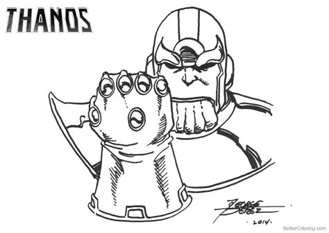 Thanos Infinity Gauntlet Coloring Pages Drawing By George Perez Free
