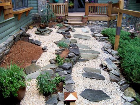 Today, let's look at some creative ways to add beauty and tips for landscaping with rocks, boulders, river rock, flagstone pavers, and more. Rock Garden Ideas Using Nature Exterior Accent - Amaza Design