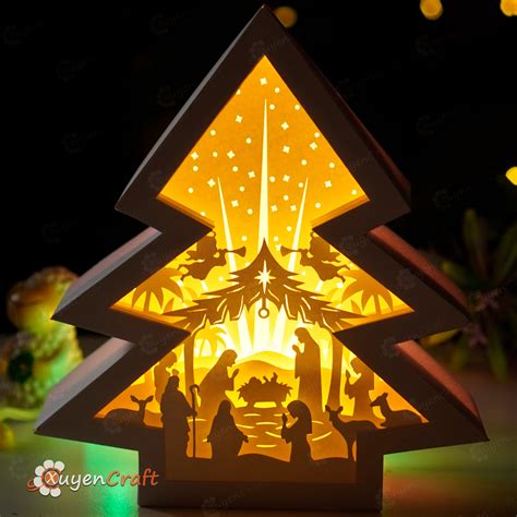 Pack 4 Christmas Lanterns Svg Template Creating Christmas Tree Shadow