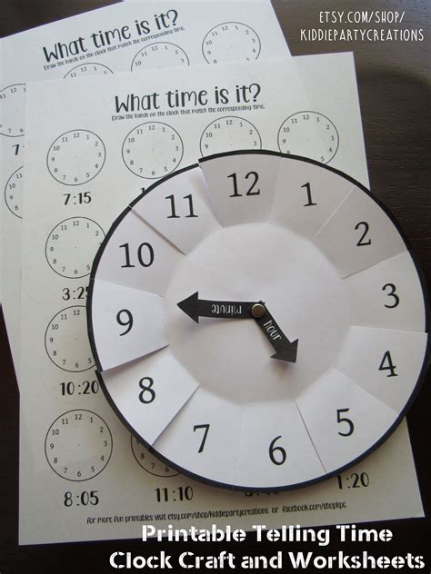 Learning To Tell Time Craft Printable Pdf Diy Clock Etsy Learn To