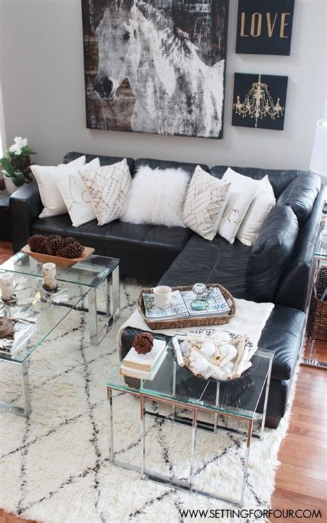 Rustic Glam Living Room New Rug Setting For Four