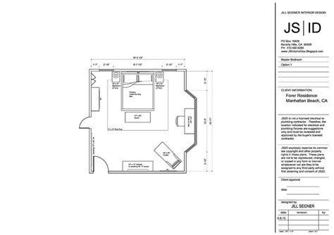 Manhattan Beach Ca Residence Master Bedroom Furniture Plan Option 1