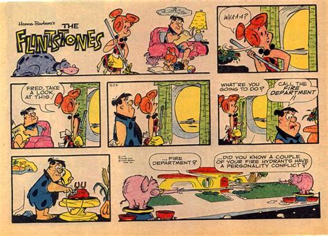 Flintstones Sunday Comic Strips Vintage Cartoon Cool Cartoons