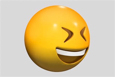 Emoji Grinning Squinting Face 3d Model Cgtrader