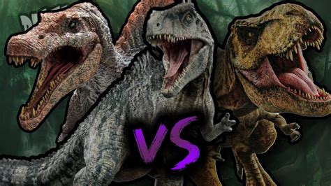 T REX VS GIGANOTOSAURUS VS SPINOSAURUS RAP Jurassic World Dominion