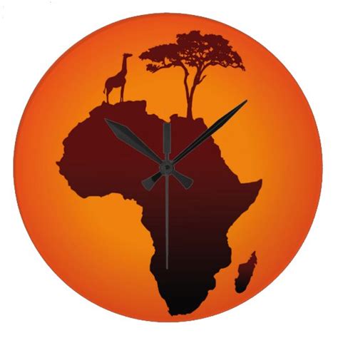 African Safari Map Wall Clock Au